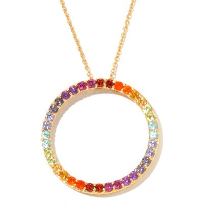SS/P PEND EXOTIC RAINBOW INFINITY CIRCLE w/ 20" CHAIN