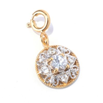 131-020 - NYC II White Zircon Round Drop Charm    
