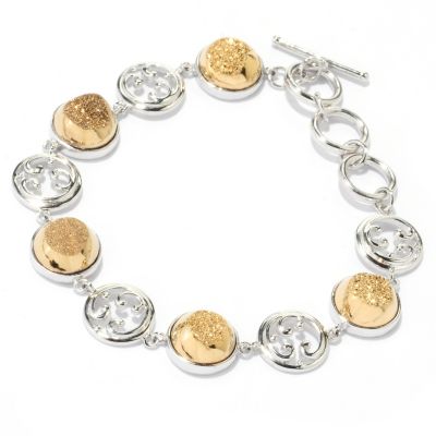 SS 8.5" DRUSY TOGGLE BRACELET