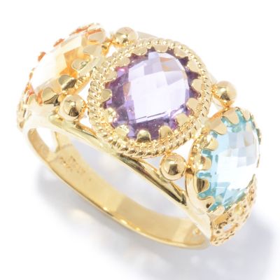 Triple Faceted Gem Stone Ring