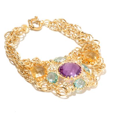 Multi Gem Link Bracelet