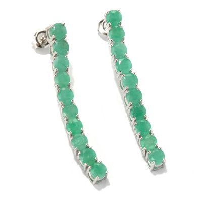 131-072 - NYC II 1.5" 4.00ctw Sakota Emerald Elongated Line Drop Earrings 