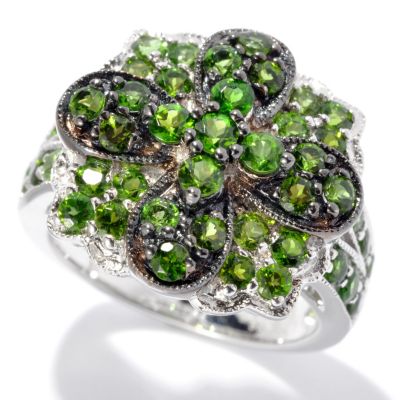 131-080 - NYC II 1.55ctw Chrome Diopside Flower Design Ring 