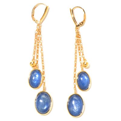 131-107 - Gems of Distinction 3'' Kyanite Double Oval Drop Earrings 