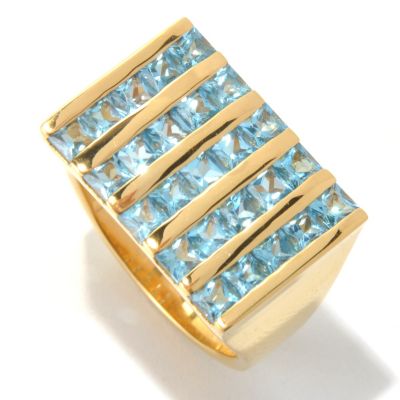 131-171 - NYC II Men's 4.50ctw Swiss Blue Topaz Five-Column Ring 