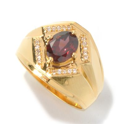 131-173 - NYC II Men's 2.27ctw Raspberry & White Zircon Polished Ring