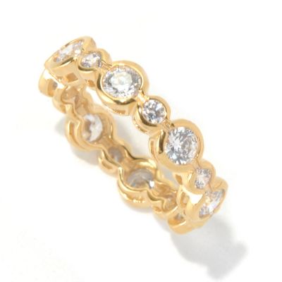 SS/CHOICE ROUND CUT SEMI BEZEL SET ALTERNATING ETERNITY BAND