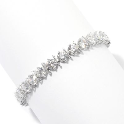 SS/CHOICE ROUND CUT BAR STATION LINE BRACELET