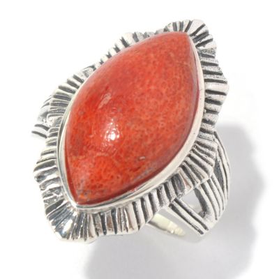 SS MARQUISE RED CORAL RING