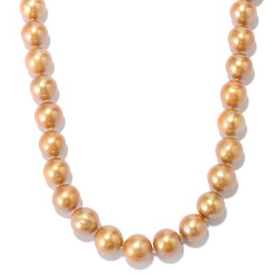 131-267 - 11-12mm Champagne Colored Freshwater Cultured Pearl 24" Necklace w/  Magnetic Clasp