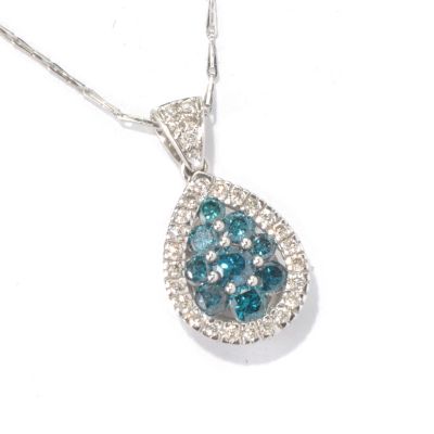 14K WG BLUE & WHITE DIAMOND PENDANT