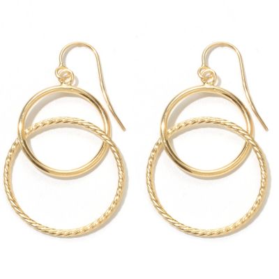 131-377 - Italian Designs with Stefano 14K Gold 1.25'' Graduated Circle Drop Earrings
