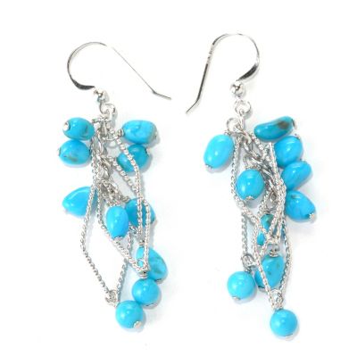 131-386 - Gem Insider Sterling Silver 2.5" Sleeping Beauty Turquoise Dangle Earrings