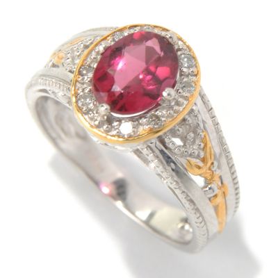 131-485 - The Vault from Gems en Vogue II 1.38ctw Rubellite & Diamond Halo Ring