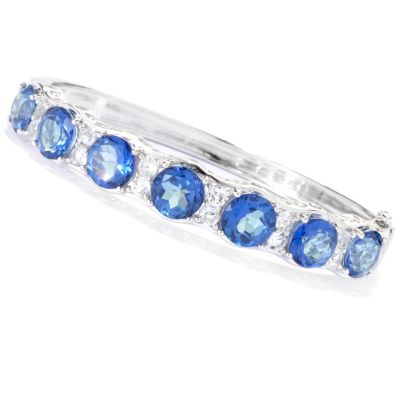 131-528 - Gem Treasures Sterling Silver 15.44ctw Topaz "Kellie Anne" Bangle Bracelet
