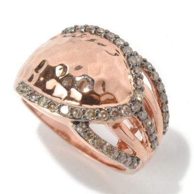 131-537 - Southport Diamonds Sterling Silver & 14K Rose Vermeil 0.50ctw Champagne Diamond Ring