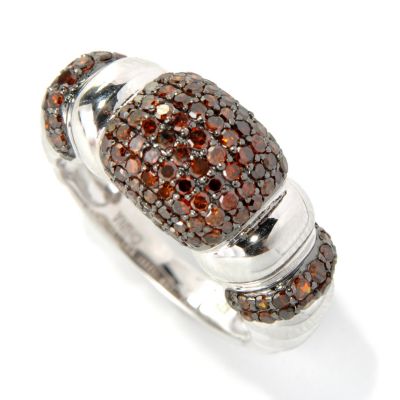 131-577 - Diamond Treasures Sterling Silver 1.00ctw Round Diamond Pave Three-Station Ring
