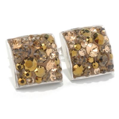 SS SQUARE BUTTON EARRINGS