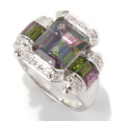 131-595 - NYC II 5.35ctw Emerald Cut Mystic Topaz & Multi Gem Ring