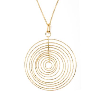 131-633 - Scintilloro&trade; Gold Embraced&trade; Diamond Cut Multi Disk Pendant w/ 18" Chain