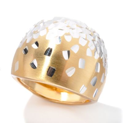 131-643 - Scintilloro&trade; Gold Embraced&trade; Two-tone Diamond Cut Confetti Dome Ring 