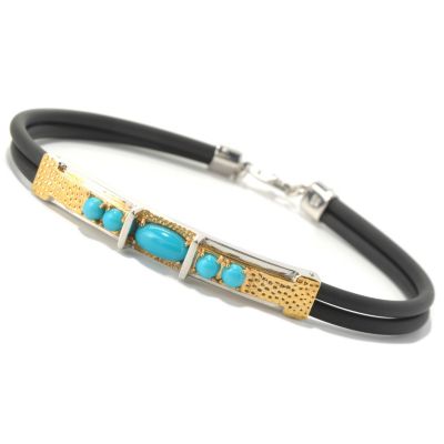 131-653 - Men's en Vogue II Sleeping Beauty Turquoise Double Rubber Cord Bracelet 
