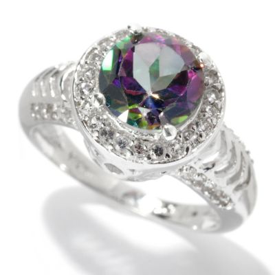 131-669 - Gem Treasures Sterling Silver 2.20ctw Topaz "Kellie Anne" Round Halo Ring