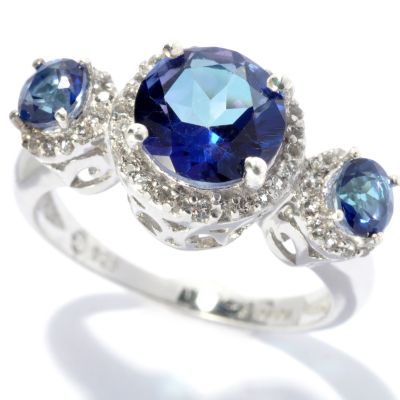 131-671 - Gem Treasures Sterling Silver 2.75ctw Topaz "Kellie Anne" Three-Stone Ring