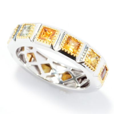 131-719 - Gems en Vogue II 2.16ctw Princess Cut Multi Sapphire Eternity Band Ring