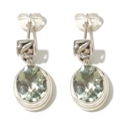 131-760 - Artisan Silver by Samuel B. Checkerboard Cut Gemstone Drop Earrings