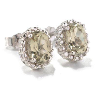131-824 - Gem Insider Sterling Silver 1.53ctw Zultanite Beaded Halo Stud Earrings