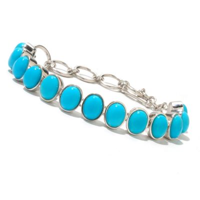 131-833 - Gem Insider Sterling Silver 7.25" Sleeping Beauty Turquoise Toggle Bracelet