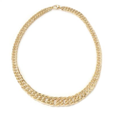 131-867 - Italian Designs with Stefano 14K Gold 18'' Textured Grumette Graduated Necklace