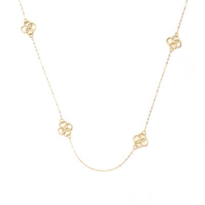 131-870 - Italian Designs with Stefano 14K Gold 24" Overlapping Rings Station Necklace