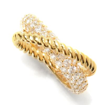 131-935 - Brilliante&reg; 3.10 DEW Pave Set Simulated Diamond Rolling Eternity Band Rings