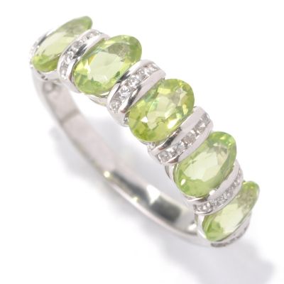 131-952 - Gem Insider Sterling Silver 2.65ctw Peridot & White Zircon Band Ring
