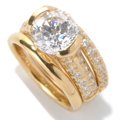 131-967 - Brilliante&reg; Set of Three 4.50 DEW Simulated Diamond Eternity Band Rings