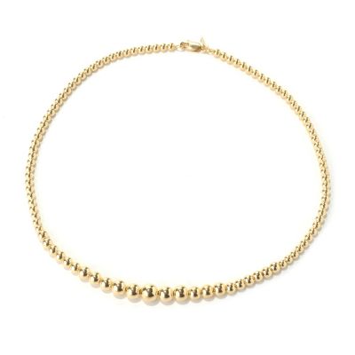 SS/18KGP NECK POLISHED BEADED