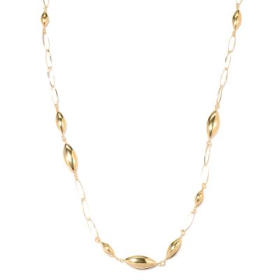 131-984 - Portofino Gold Embraced&trade; 40'' Polished Almond Shaped Station Necklace 