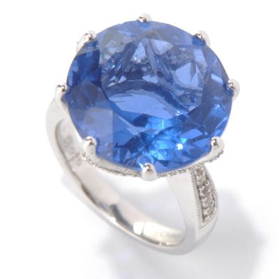 131-991 - Gem Insider Sterling Silver 15.83ctw Color Change Fluorite & Sapphire Ring
