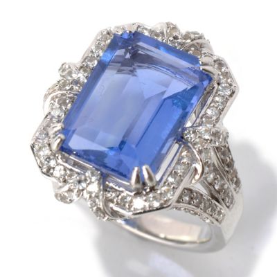 131-993 - Gem Insider Sterling Silver 8.13ctw Color Change Fluorite & Sapphire Ring
