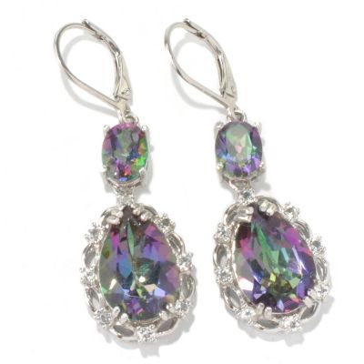 132-009 - NYC II 1.75'' 10.32ctw Mystic Quartz & White Topaz Pear Drop Earrings