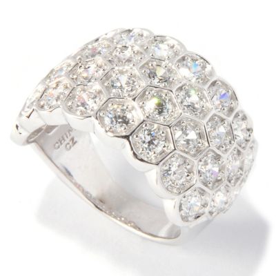 132-031 - "As Is" Sonia Bitton for Brilliante&reg; Platinum Embraced Four-Row Honeycomb Ring  - Size 8