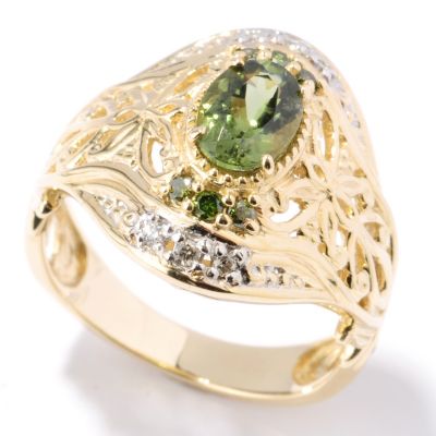 132-107 - The Vault from Gems en Vogue II 14K Gold Tashmarine & Diamond Ring 