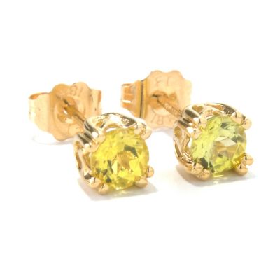 132-110 - The Vault from Gems en Vogue II 18K Gold 0.50ctw Canary Tourmaline Stud Earrings