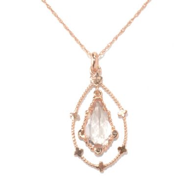 132-111 - The Vault from Gems en Vogue II 14K Rose Gold 1.29ctw Morganite & Diamond Pendant 