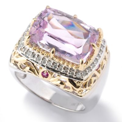 132-116 - The Vault from Gems en Vogue II 7.66ctw Kunzite, Pink Sapphire & Diamond Ring