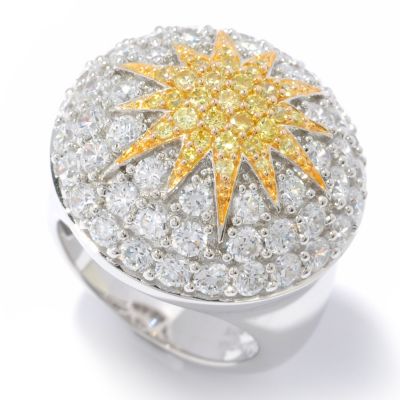 132-167 - "As Is" Sonia Bitton for Brilliante&reg; Two-tone 2.94 DEW Yellow Sunburst Ring - Size 8
