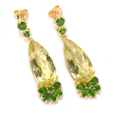 132-210 - NYC II 1.5" Elongated Pear Shaped Gemstone Drop Earrings