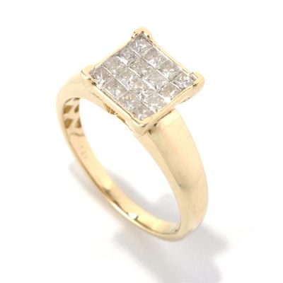 132-238 - Diamond Treasures 14K Gold 0.70ctw Invisible Set Princess Cut Diamond Ring